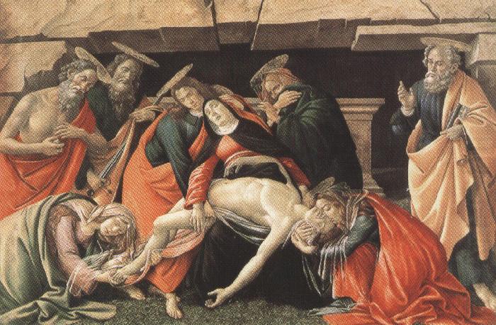 Lament fro Christ Dead,with st jerome,St Paul and St Peter (mk36), Sandro Botticelli